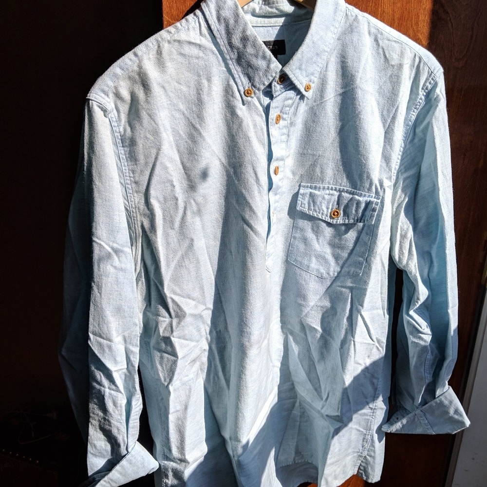 J.Crew popover, heather blue
